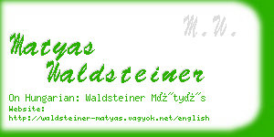 matyas waldsteiner business card